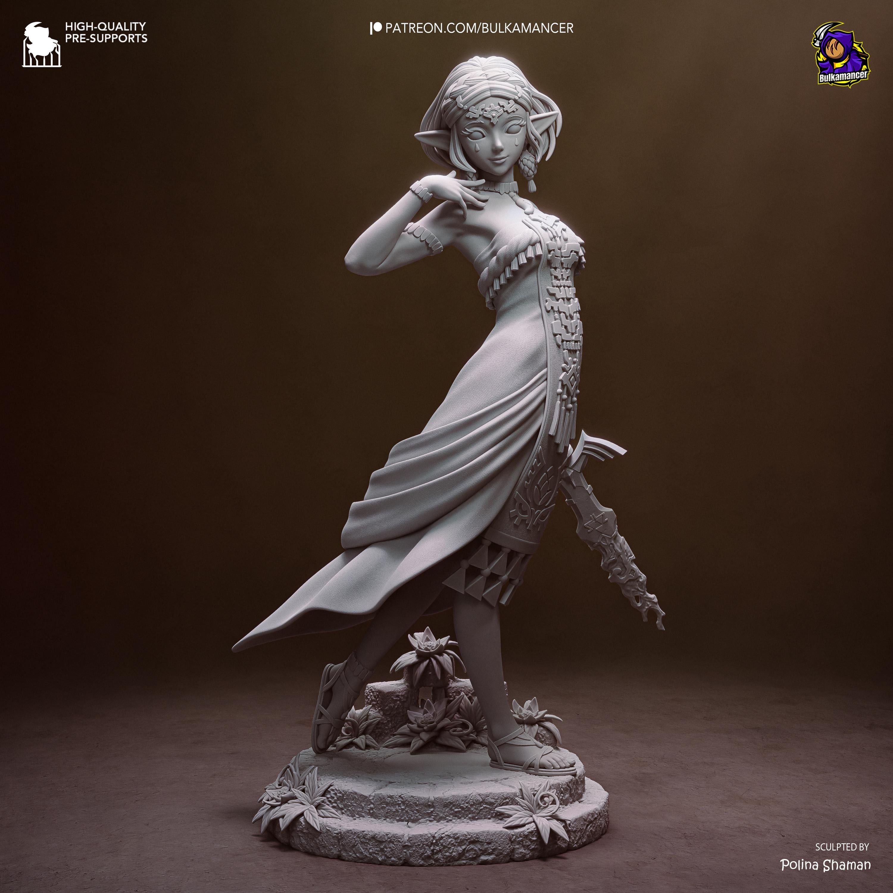 Light Beneath The Kingdom - Fantasy Princess Elf Warrior Zelda Resin Figure 16K