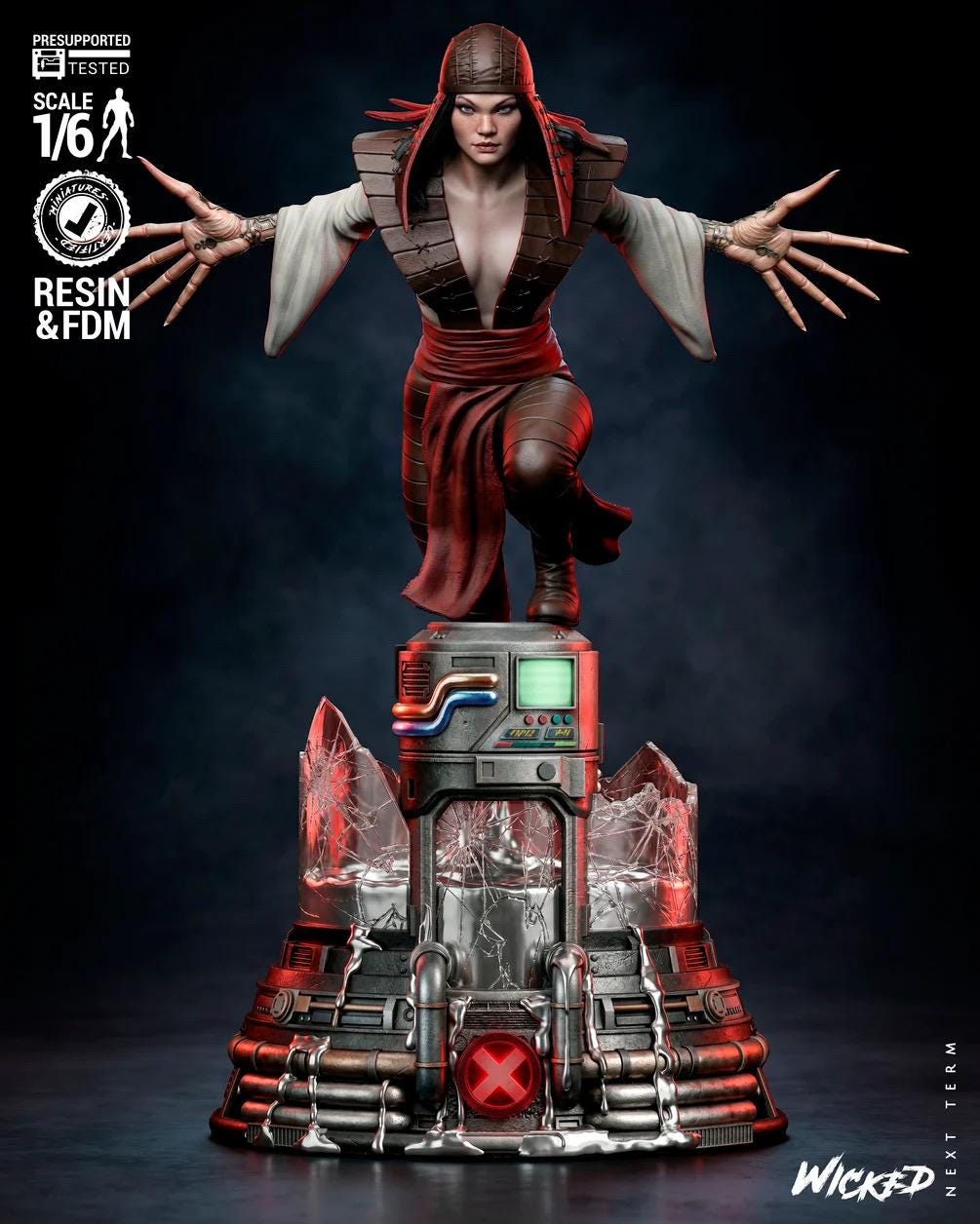 Talons Of Vengeance - Cybernetic Assassin Clawed Warrior Lady DeathStrike Resin Figure 16K