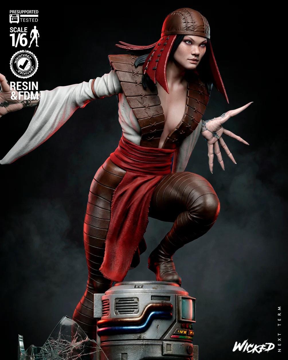 Talons Of Vengeance - Cybernetic Assassin Clawed Warrior Lady DeathStrike Resin Figure 16K