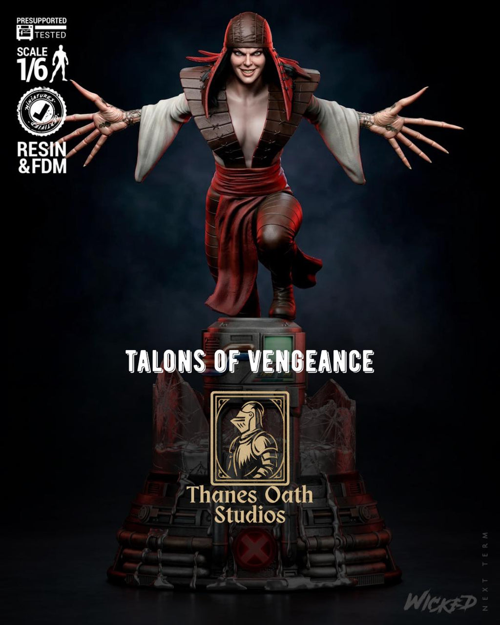 Talons Of Vengeance - Cybernetic Assassin Clawed Warrior Lady DeathStrike Resin Figure 16K