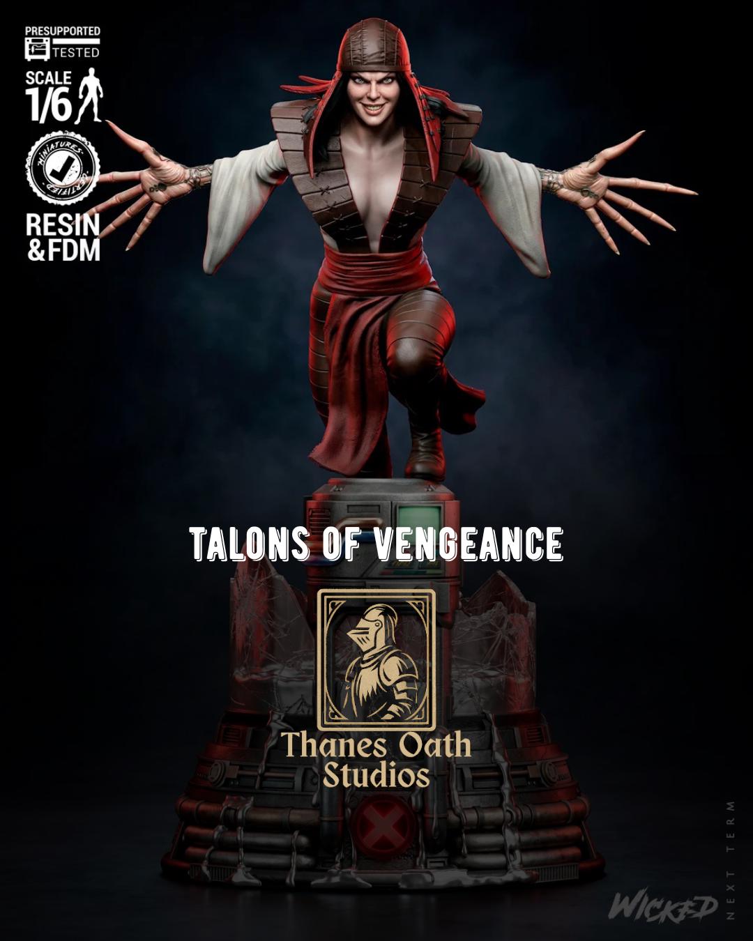 Talons Of Vengeance - Cybernetic Assassin Clawed Warrior Lady DeathStrike Resin Figure 16K