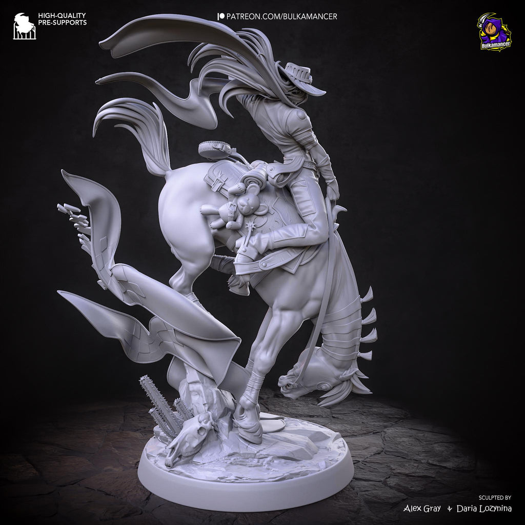 Golden Spin Cavalier - Anime Western Rider Cowboy Knight Gyro Resin Figure 16K