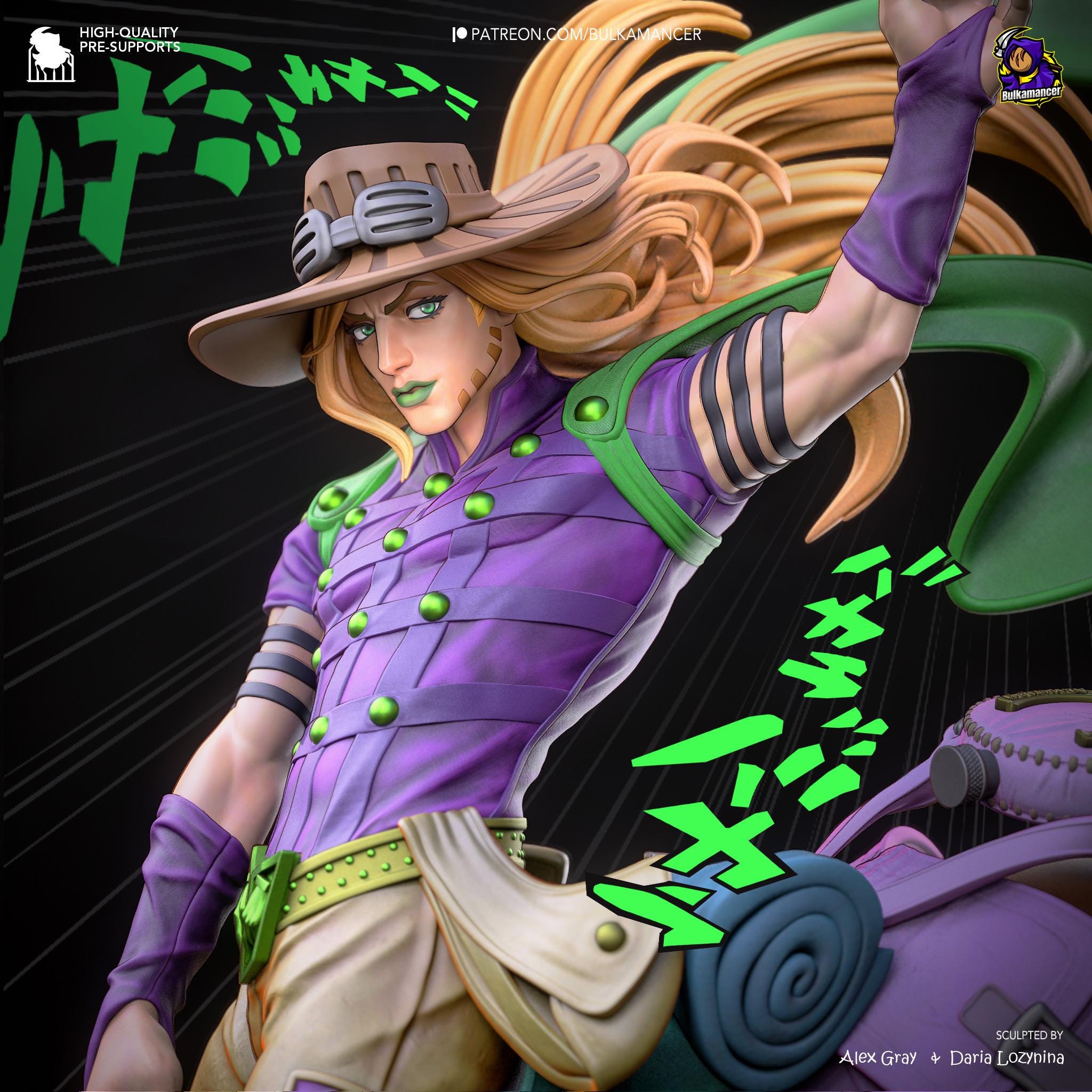Golden Spin Cavalier - Anime Western Rider Cowboy Knight Gyro Resin Figure 16K