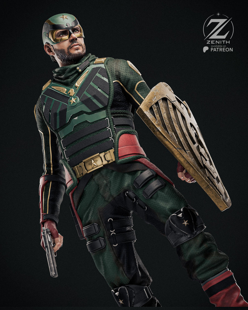 Patriotic Relic - Superhero Military War Hero Comic Character Soldier Boy Resin Figure 16K