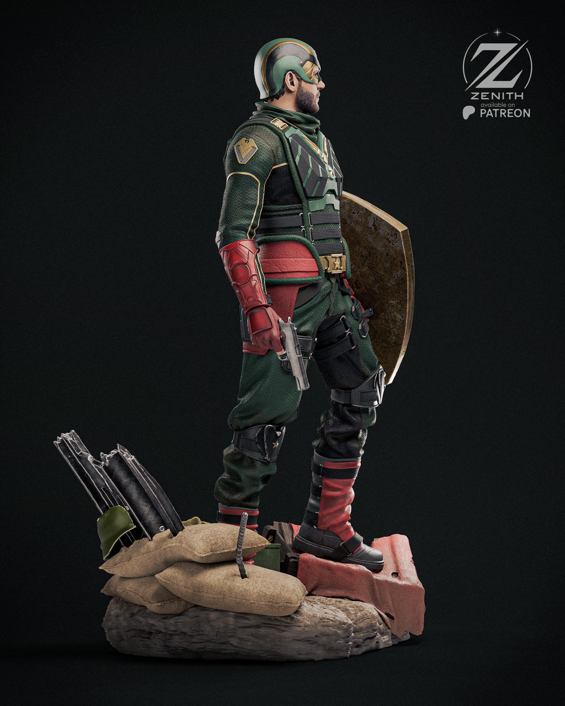 Patriotic Relic - Superhero Military War Hero Comic Character Soldier Boy Resin Figure 16K