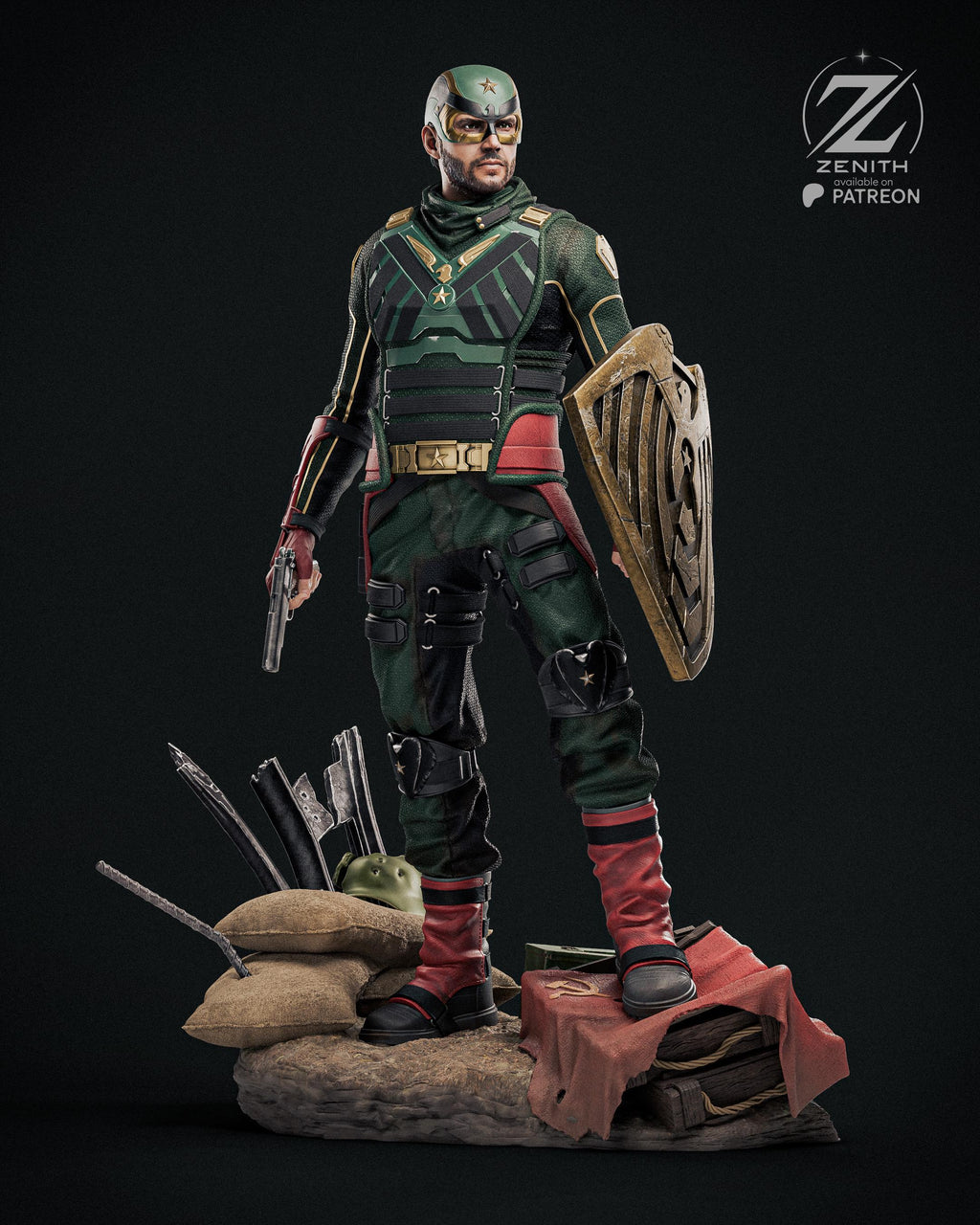 Patriotic Relic - Superhero Military War Hero Comic Character Soldier Boy Resin Figure 16K