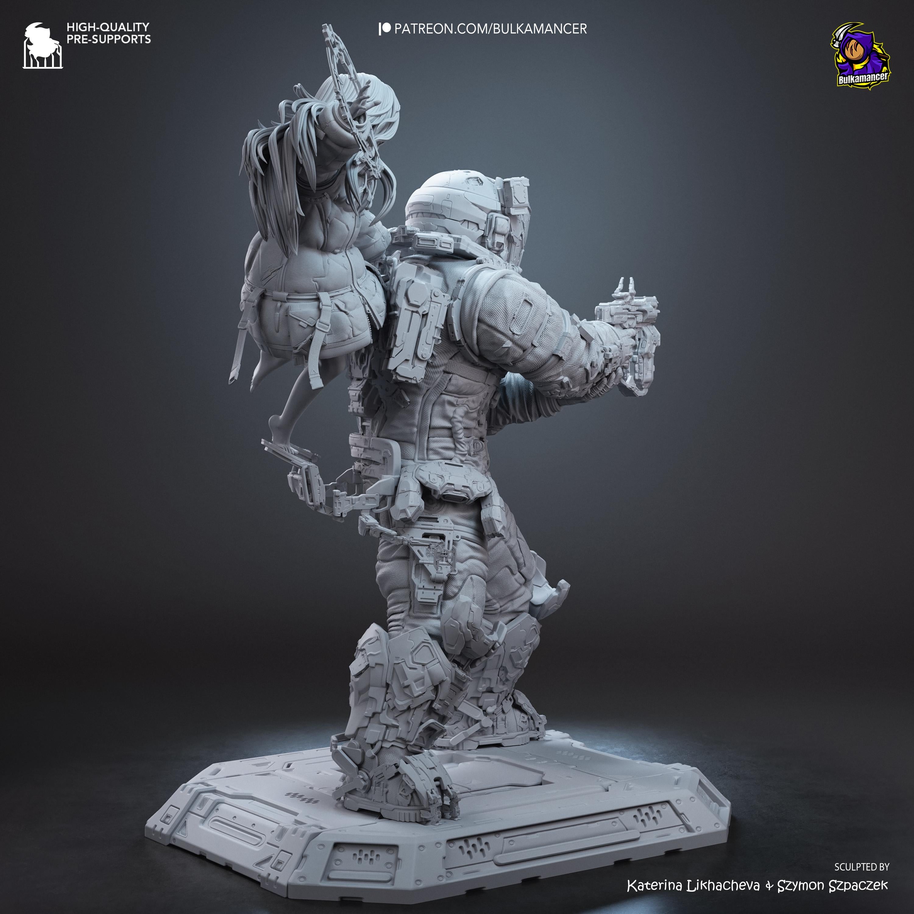 The Last Transmission - Sci Fi Game Diorama Astronaut Figure Diana And Hugh Resin Figure 16K