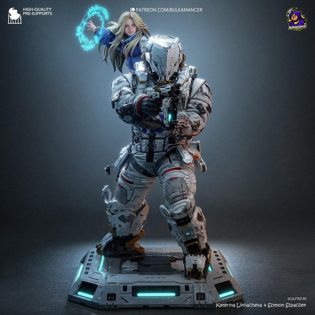 The Last Transmission - Sci Fi Game Diorama Astronaut Figure Diana And Hugh Resin Figure 16K