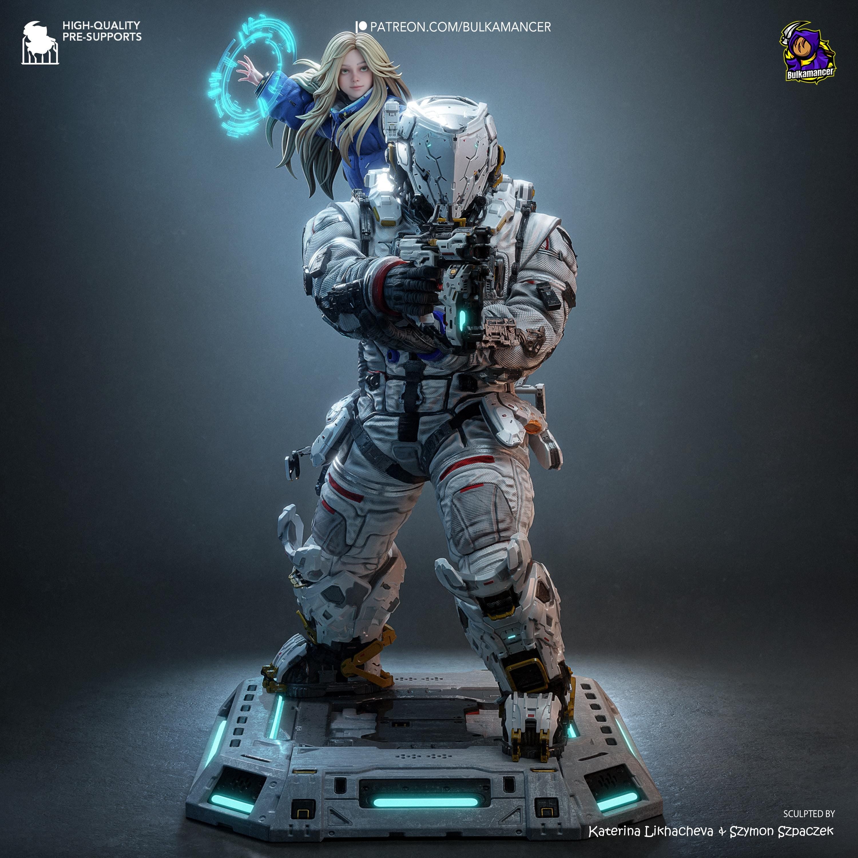 The Last Transmission - Sci Fi Game Diorama Astronaut Figure Diana And Hugh Resin Figure 16K