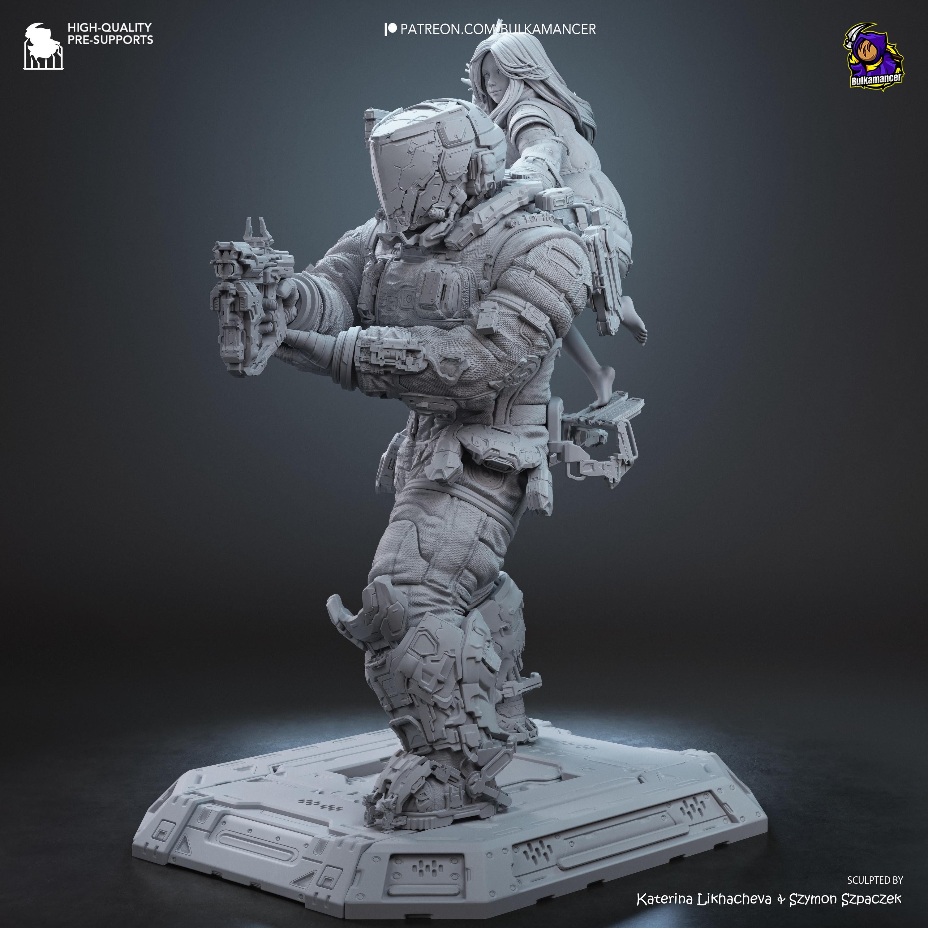 The Last Transmission - Sci Fi Game Diorama Astronaut Figure Diana And Hugh Resin Figure 16K