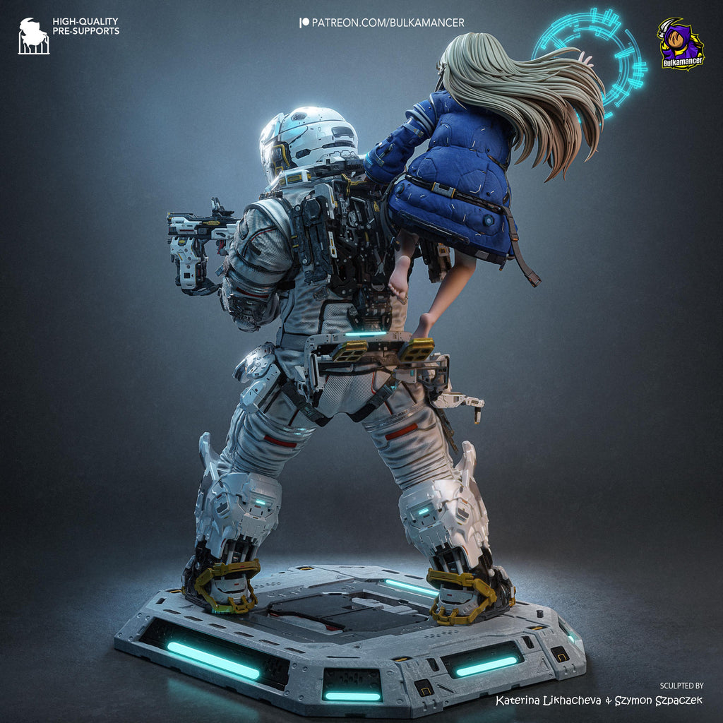 The Last Transmission - Sci Fi Game Diorama Astronaut Figure Diana And Hugh Resin Figure 16K