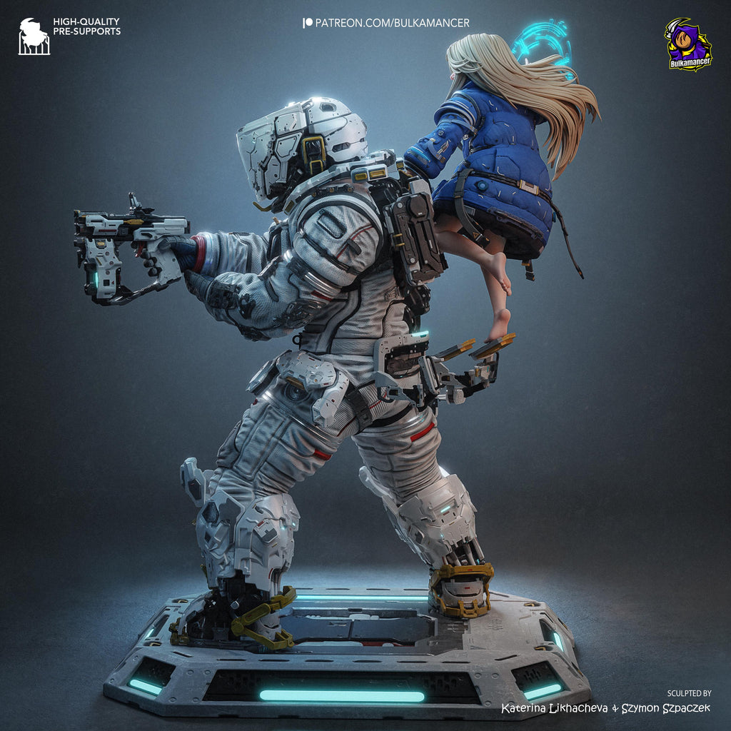 The Last Transmission - Sci Fi Game Diorama Astronaut Figure Diana And Hugh Resin Figure 16K