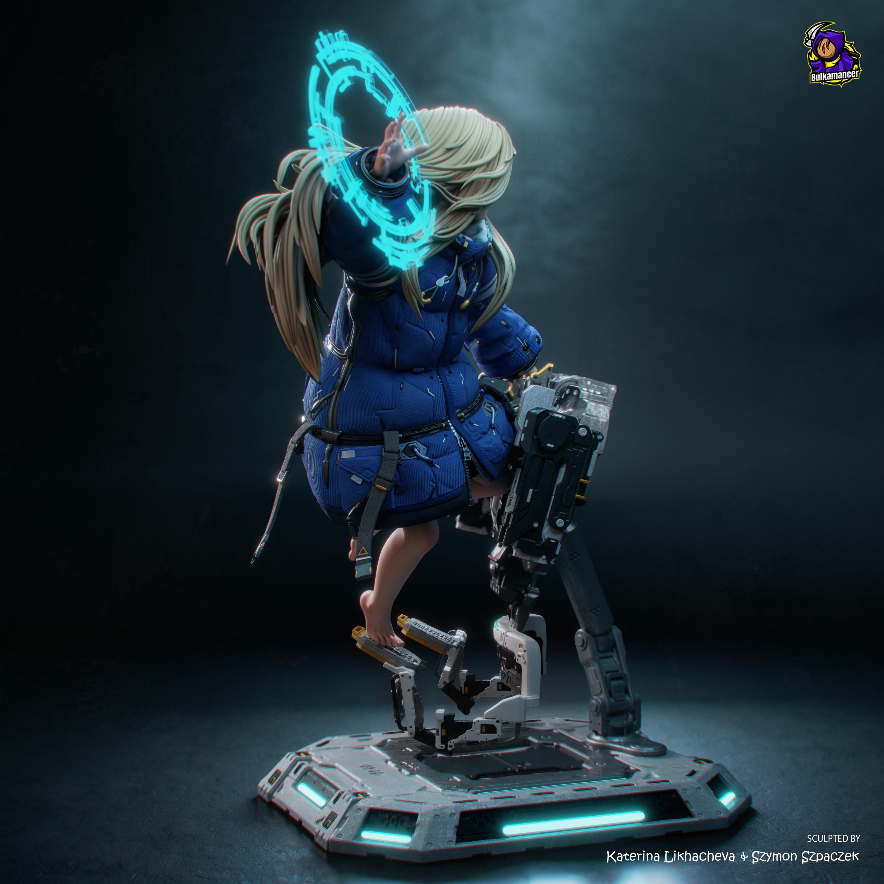 Child Of The Moon Station - Sci Fi Game Diorama Lunar Futuristic Diana Resin Figure 16K