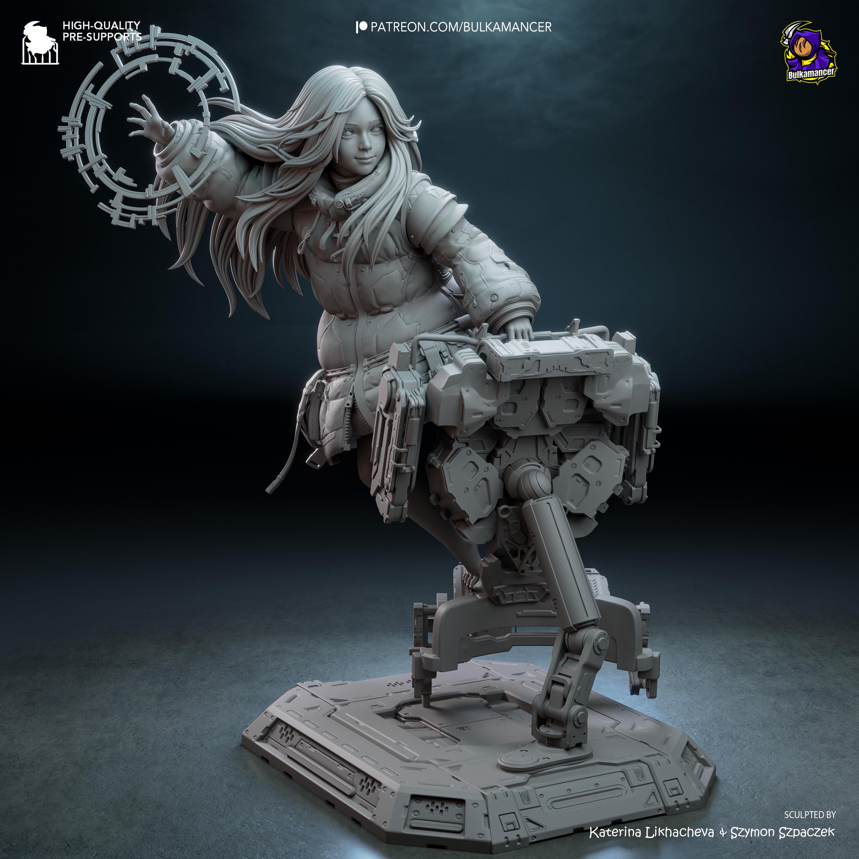 Child Of The Moon Station - Sci Fi Game Diorama Lunar Futuristic Diana Resin Figure 16K