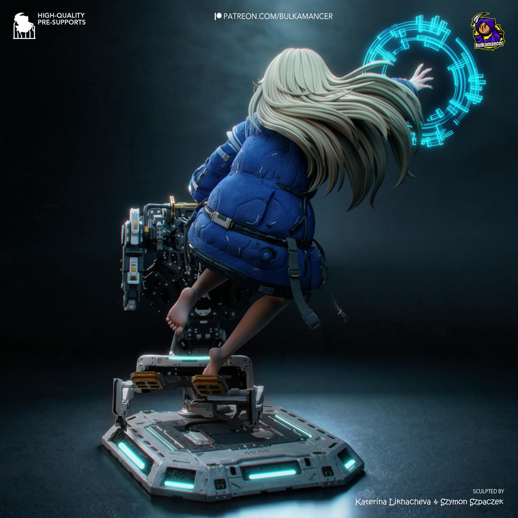 Child Of The Moon Station - Sci Fi Game Diorama Lunar Futuristic Diana Resin Figure 16K