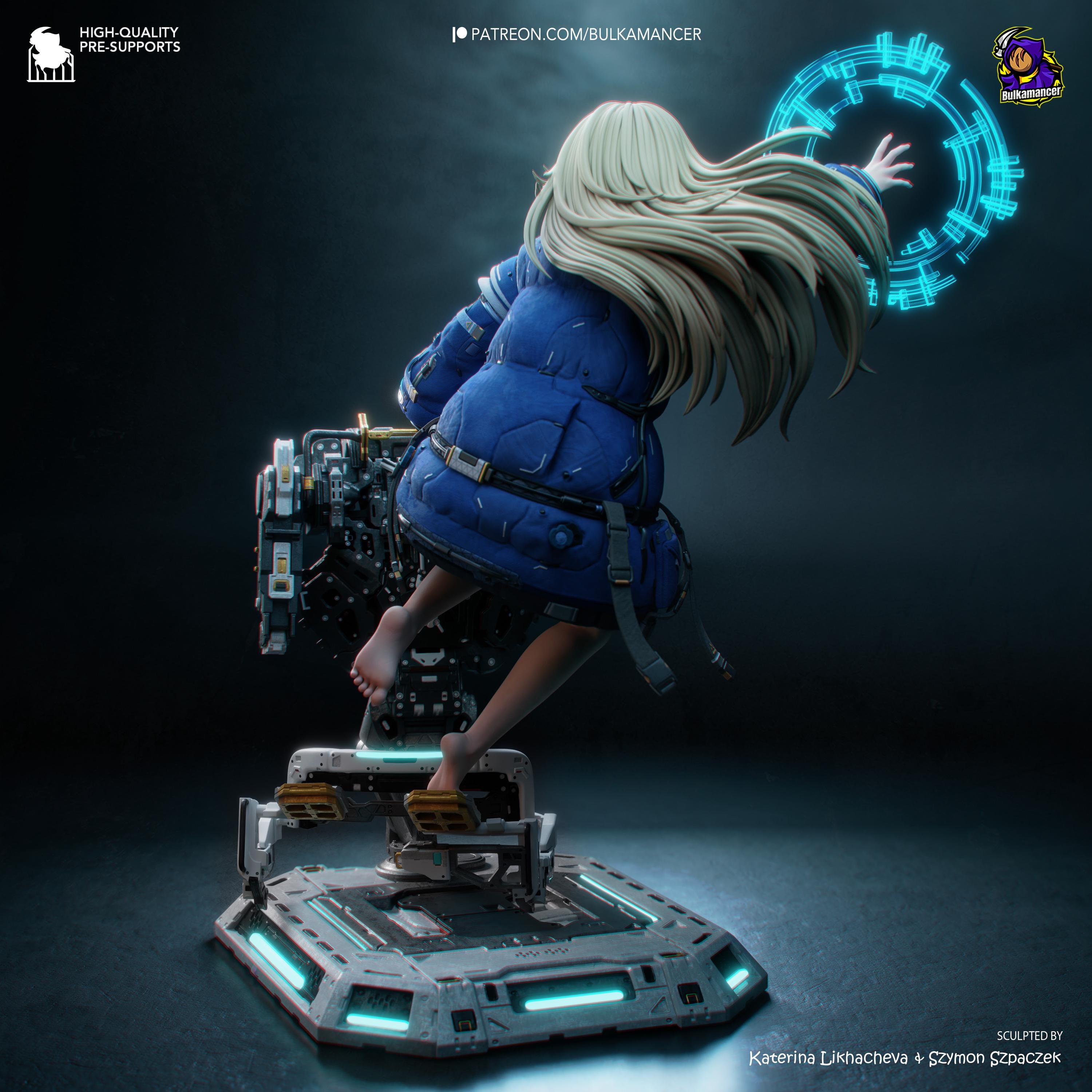 Child Of The Moon Station - Sci Fi Game Diorama Lunar Futuristic Diana Resin Figure 16K