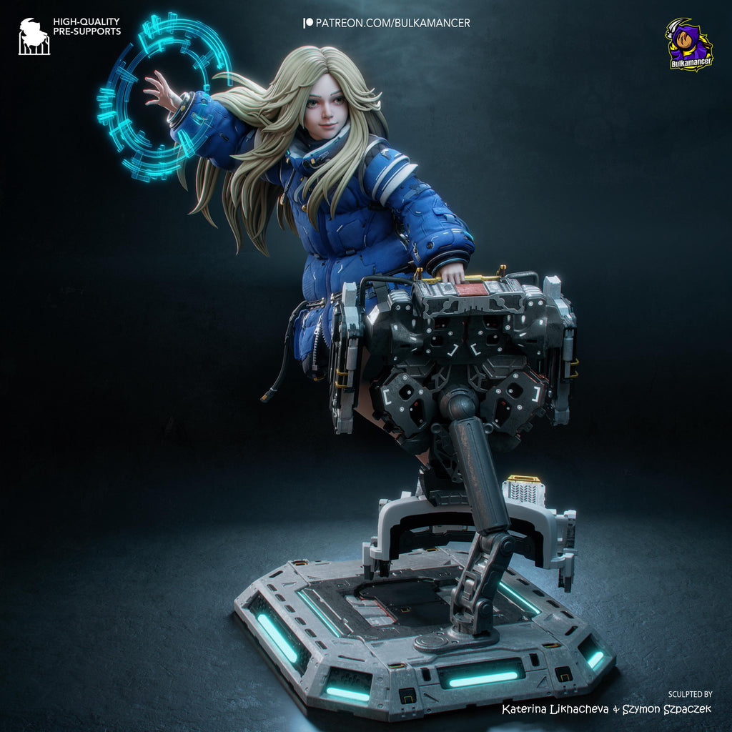 Child Of The Moon Station - Sci Fi Game Diorama Lunar Futuristic Diana Resin Figure 16K