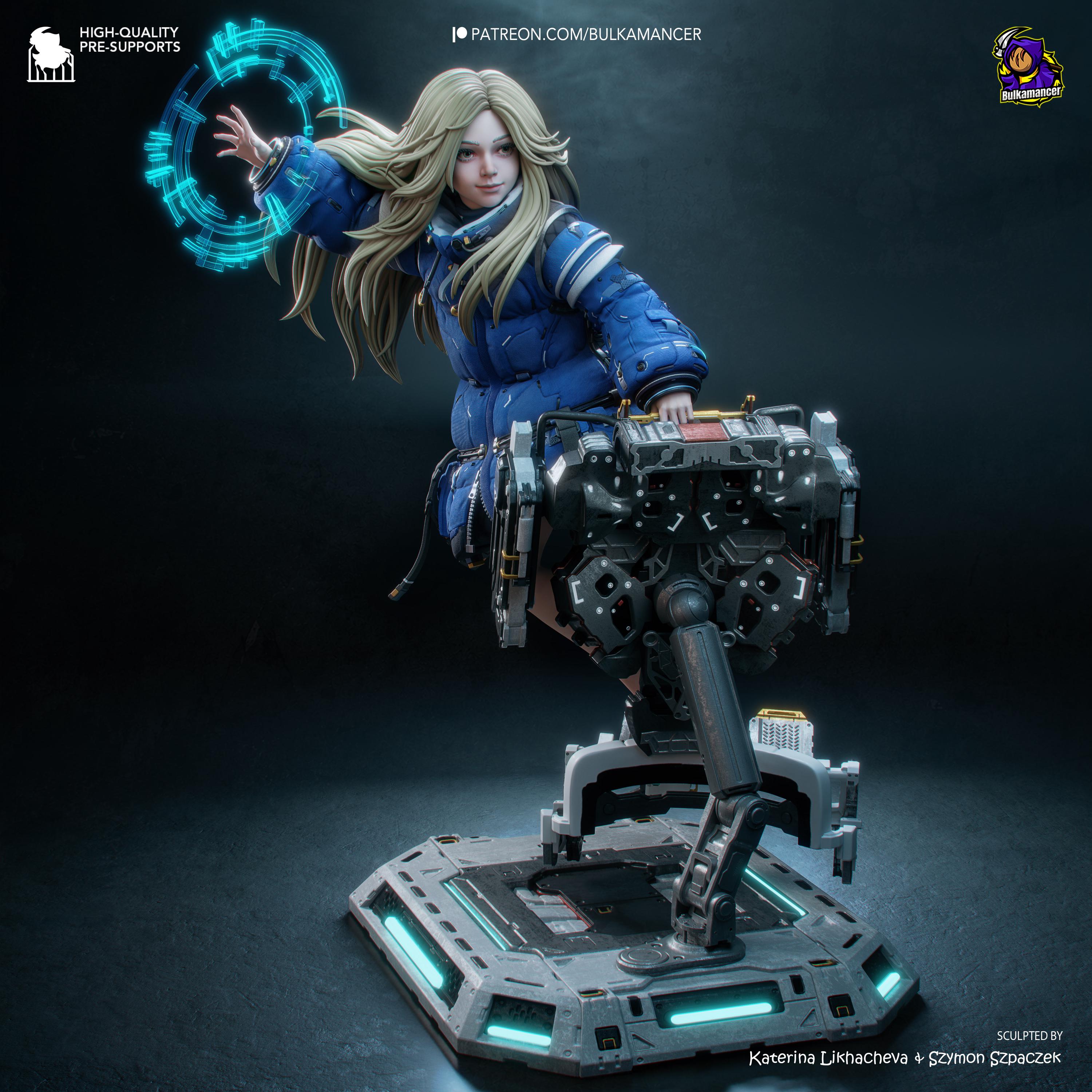 Child Of The Moon Station - Sci Fi Game Diorama Lunar Futuristic Diana Resin Figure 16K