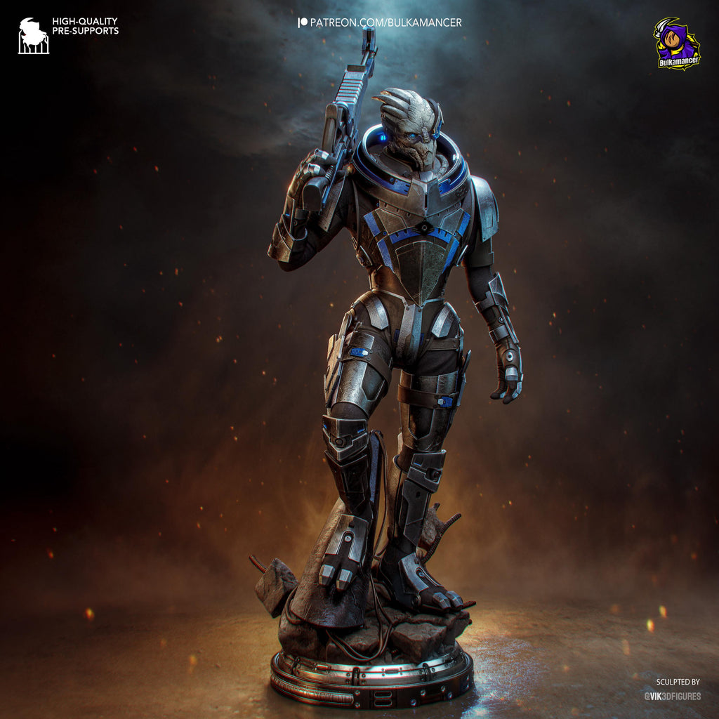 Turian Renegade - Alien Sniper Space Warrior Sci Fi Garrus Resin Figure 16K