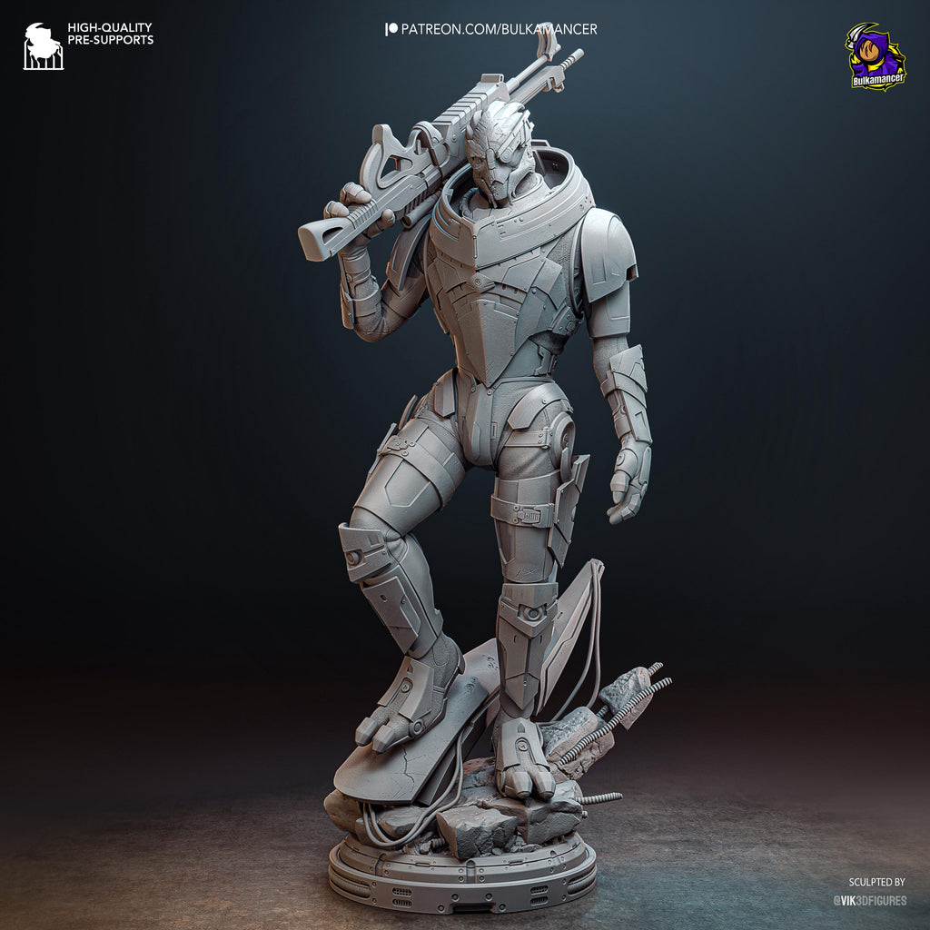 Turian Renegade - Alien Sniper Space Warrior Sci Fi Garrus Resin Figure 16K