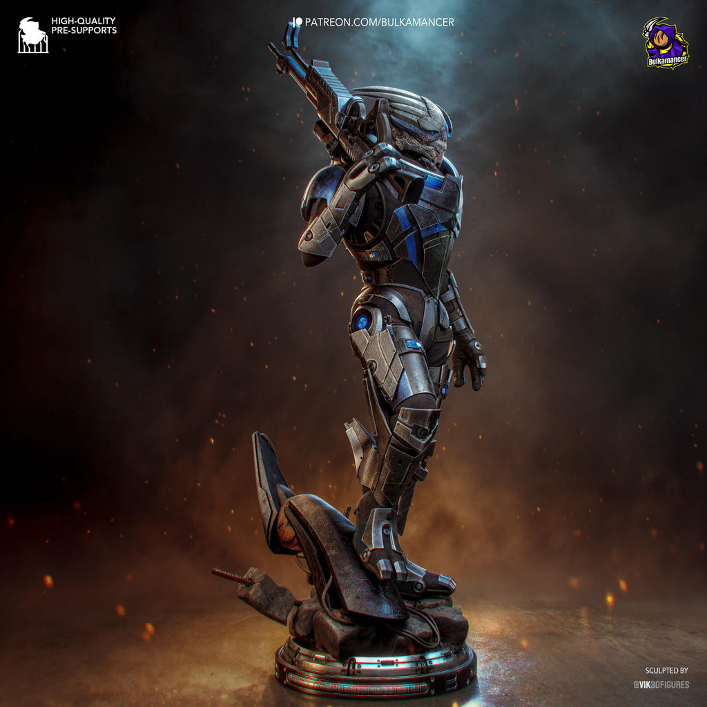 Turian Renegade - Alien Sniper Space Warrior Sci Fi Garrus Resin Figure 16K