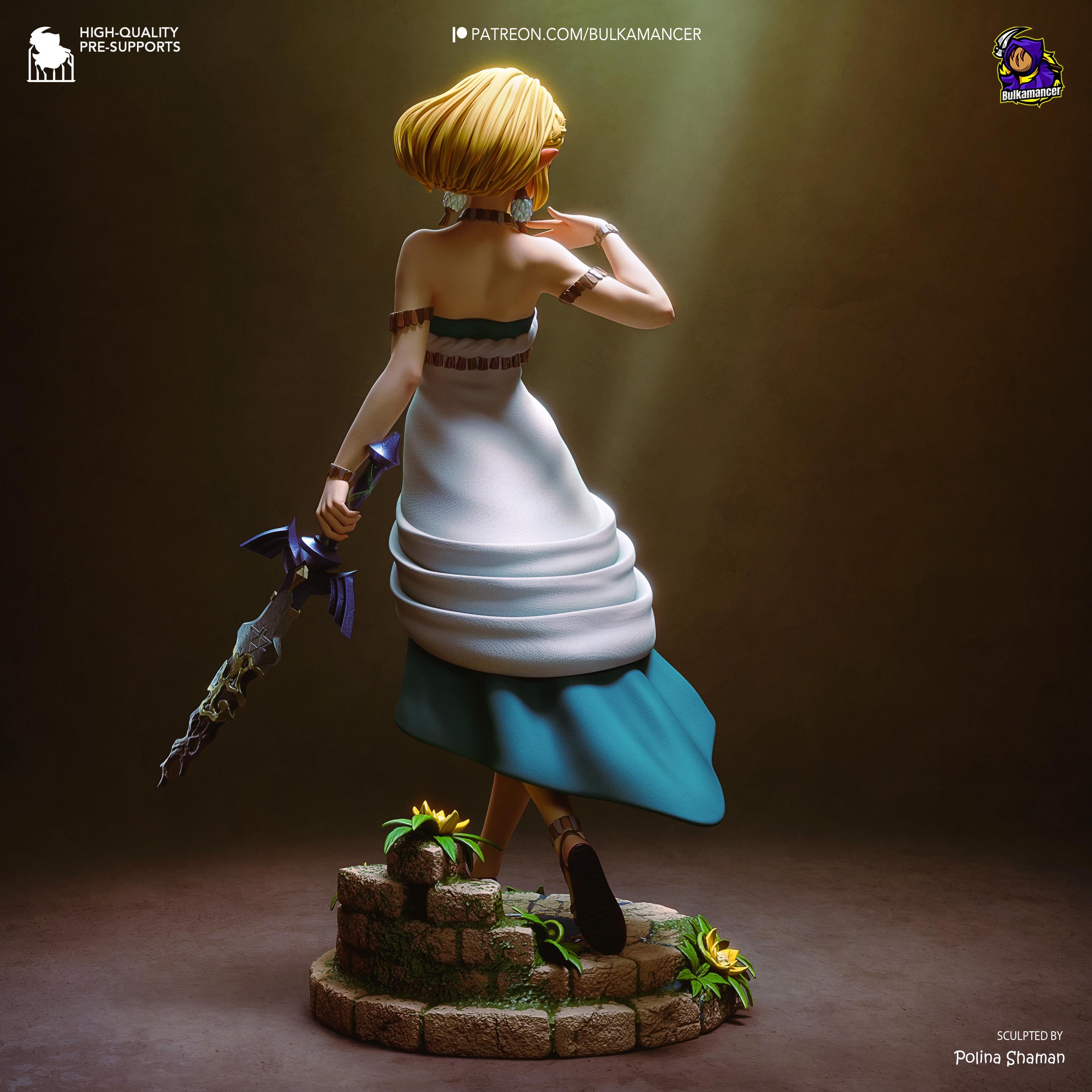 Light Beneath The Kingdom - Fantasy Princess Elf Warrior Zelda Resin Figure 16K