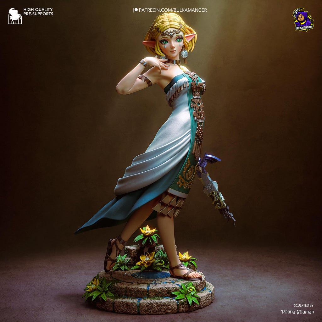 Light Beneath The Kingdom - Fantasy Princess Elf Warrior Zelda Resin Figure 16K
