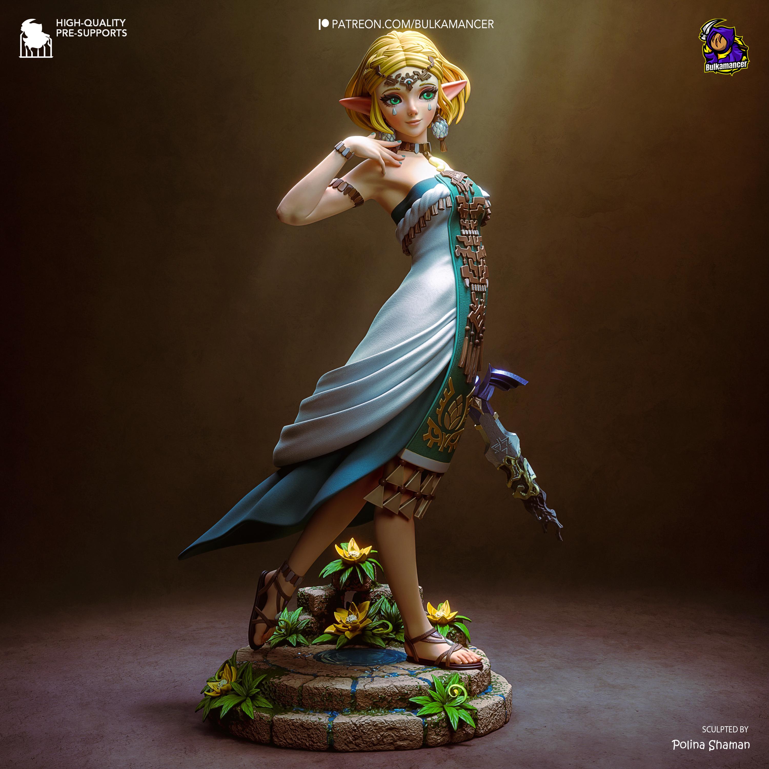 Light Beneath The Kingdom - Fantasy Princess Elf Warrior Zelda Resin Figure 16K