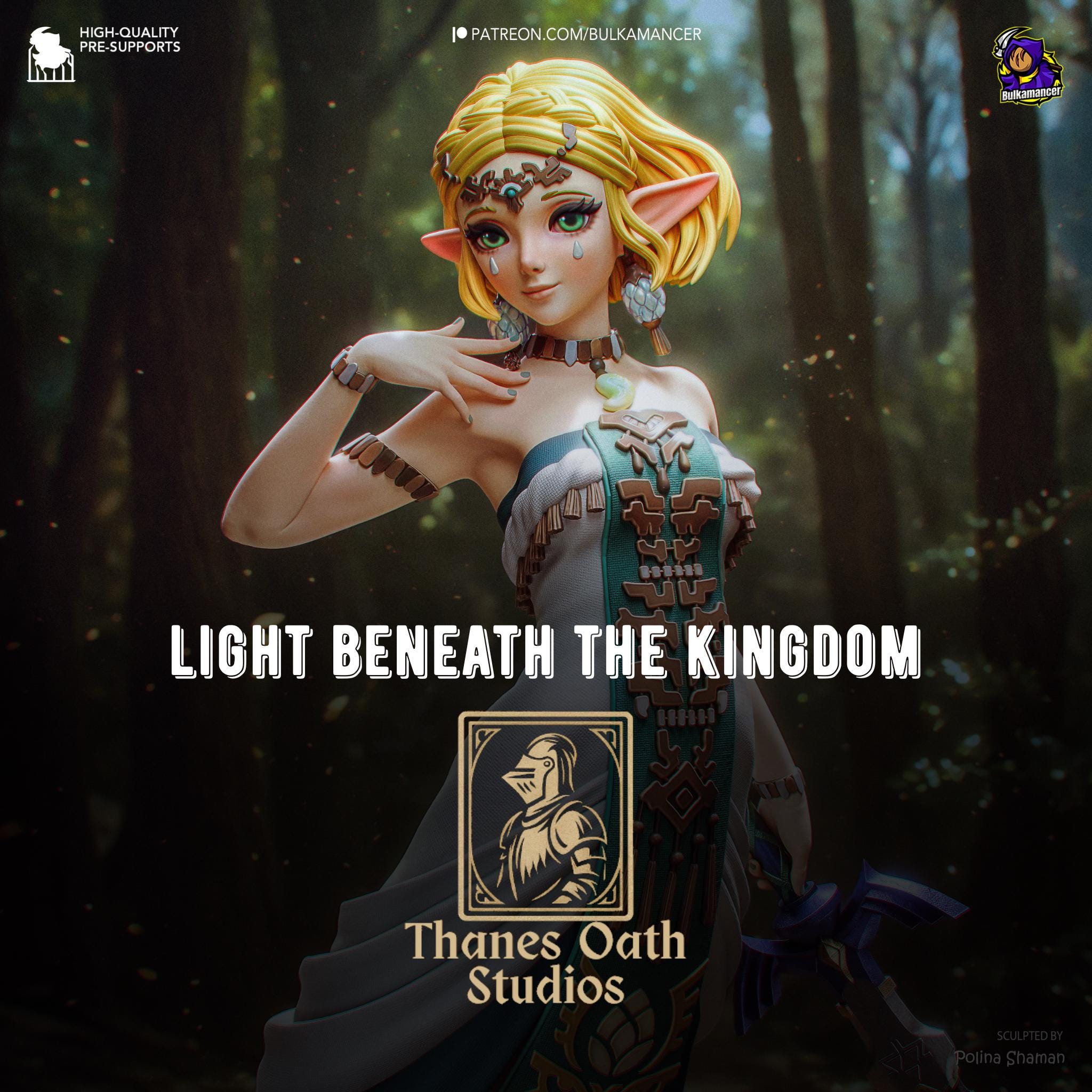 Light Beneath The Kingdom - Fantasy Princess Elf Warrior Zelda Resin Figure 16K