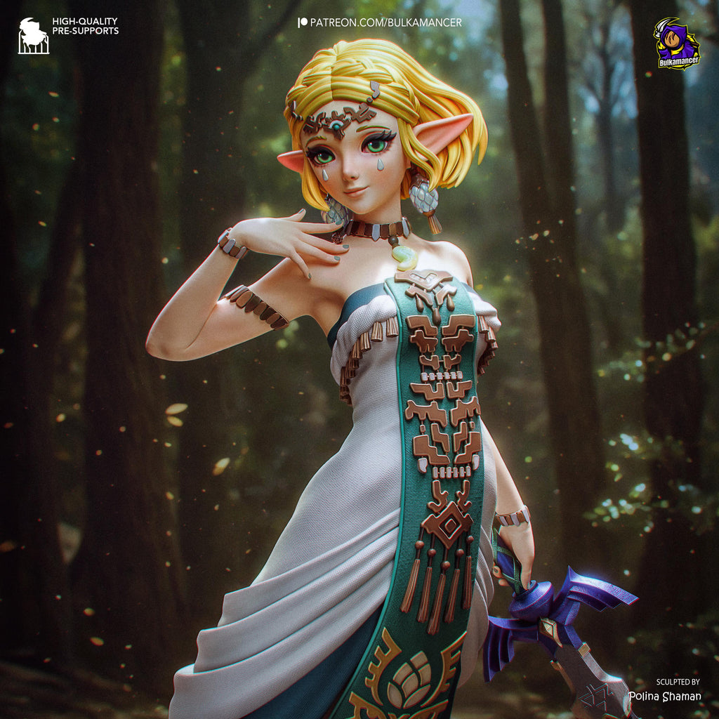 Light Beneath The Kingdom - Fantasy Princess Elf Warrior Zelda Resin Figure 16K