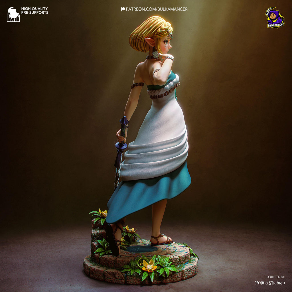 Light Beneath The Kingdom - Fantasy Princess Elf Warrior Zelda Resin Figure 16K