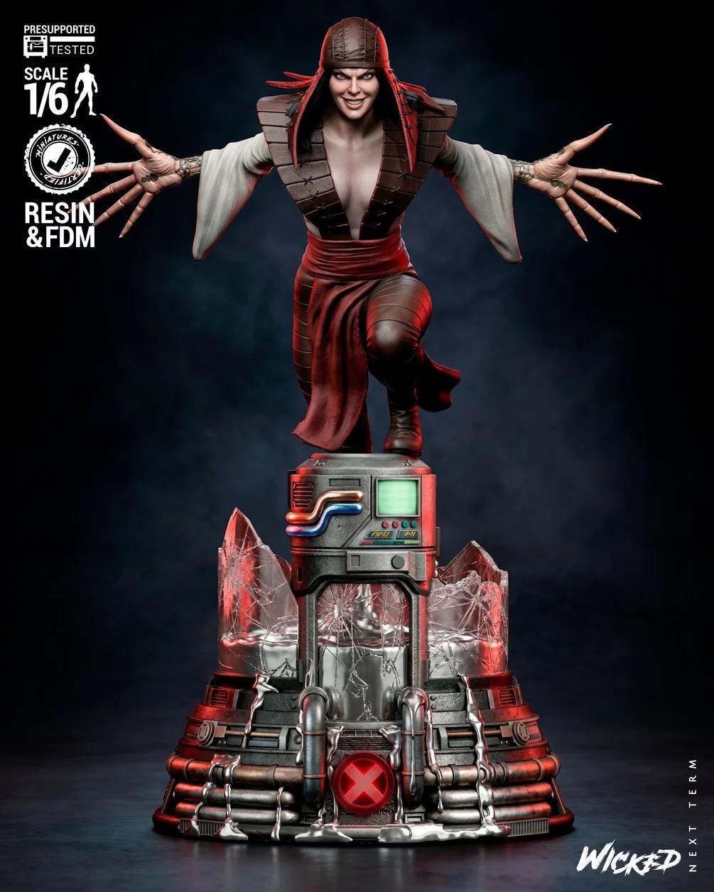Talons Of Vengeance - Cybernetic Assassin Clawed Warrior Lady DeathStrike Resin Figure 16K