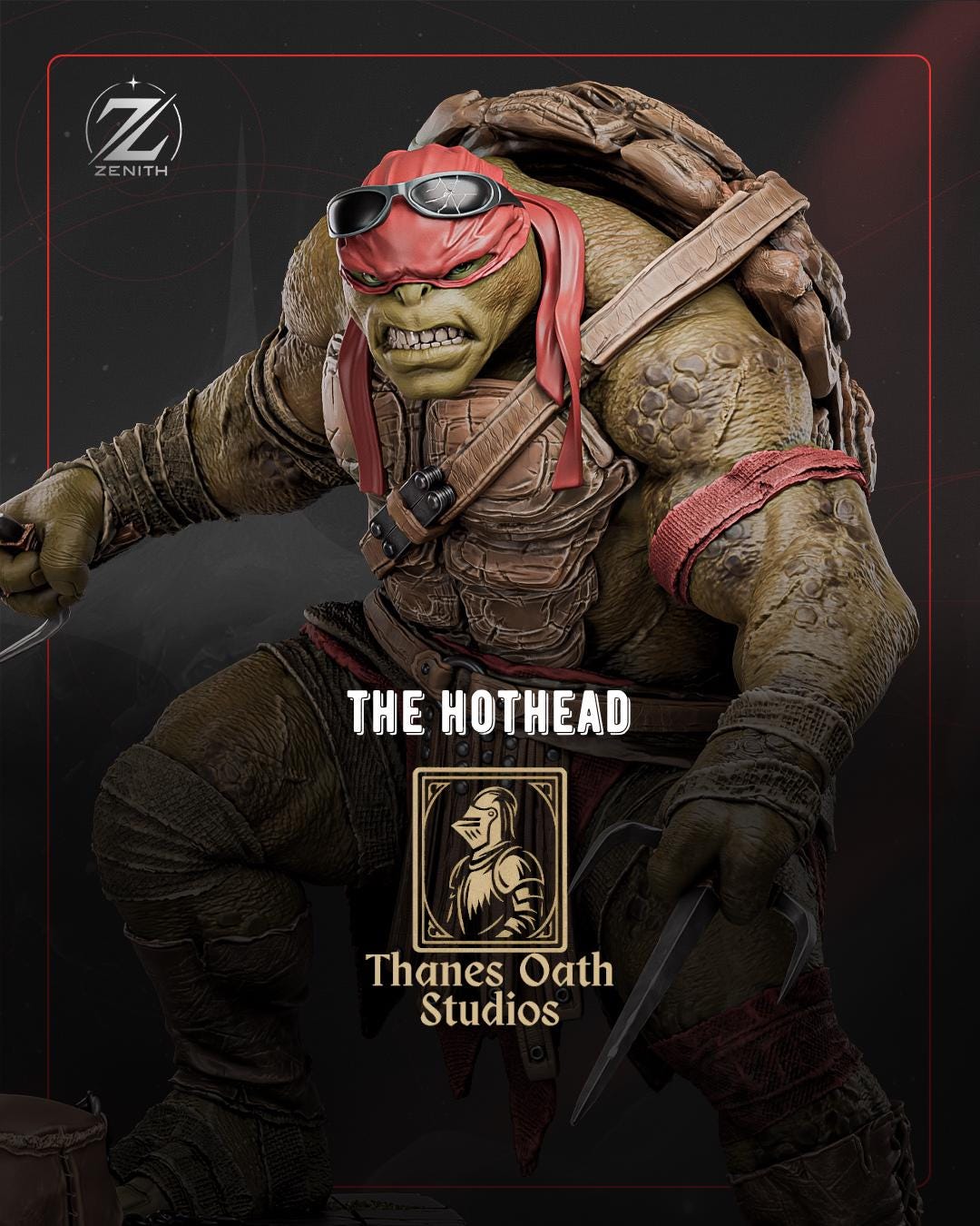 The Hothead - Ninja Turtle Martial Arts Comic Warrior Raphael Resin Figure 16K