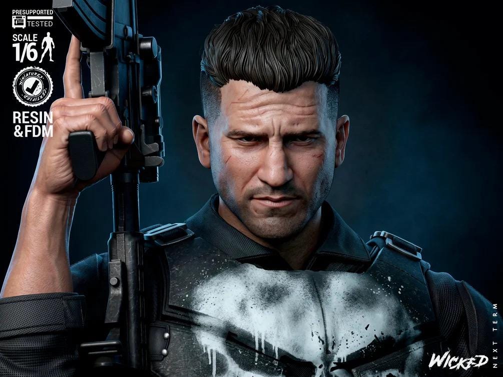 Ruthless Vigilate - Comic Anti-Hero Vigilante Soldier The Punisher Resin Figure 16K