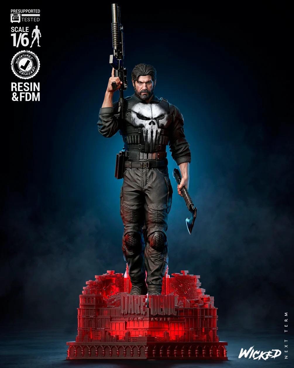 Ruthless Vigilate - Comic Anti-Hero Vigilante Soldier The Punisher Resin Figure 16K