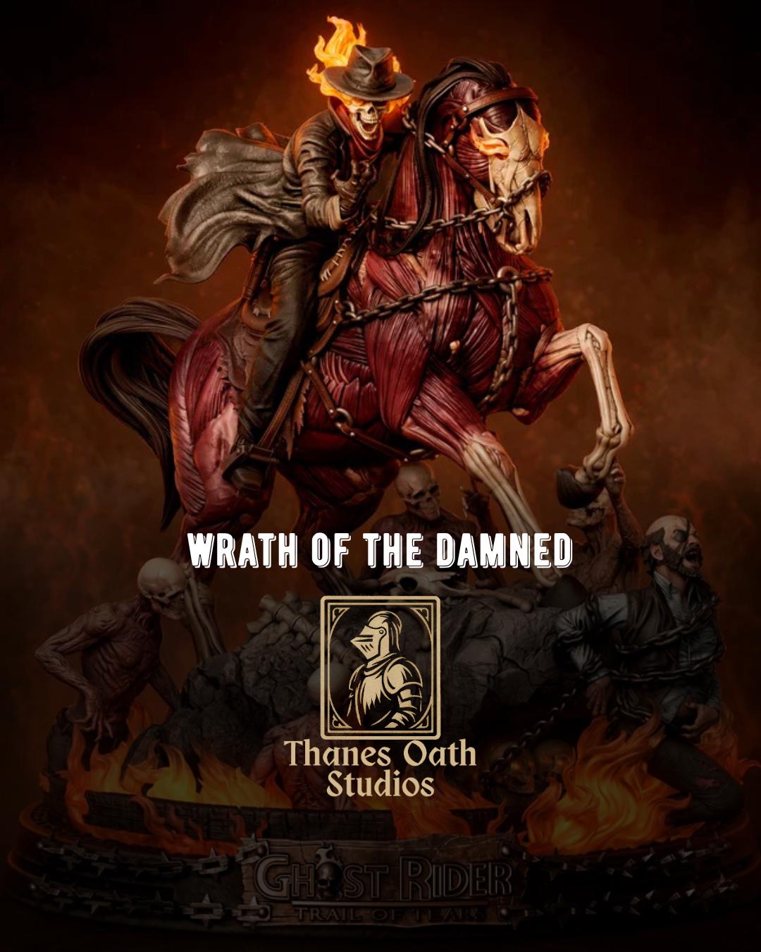 Wrath Of The Damned - Skull Flame Comic Character Ghost Rider Resin Figure 16K