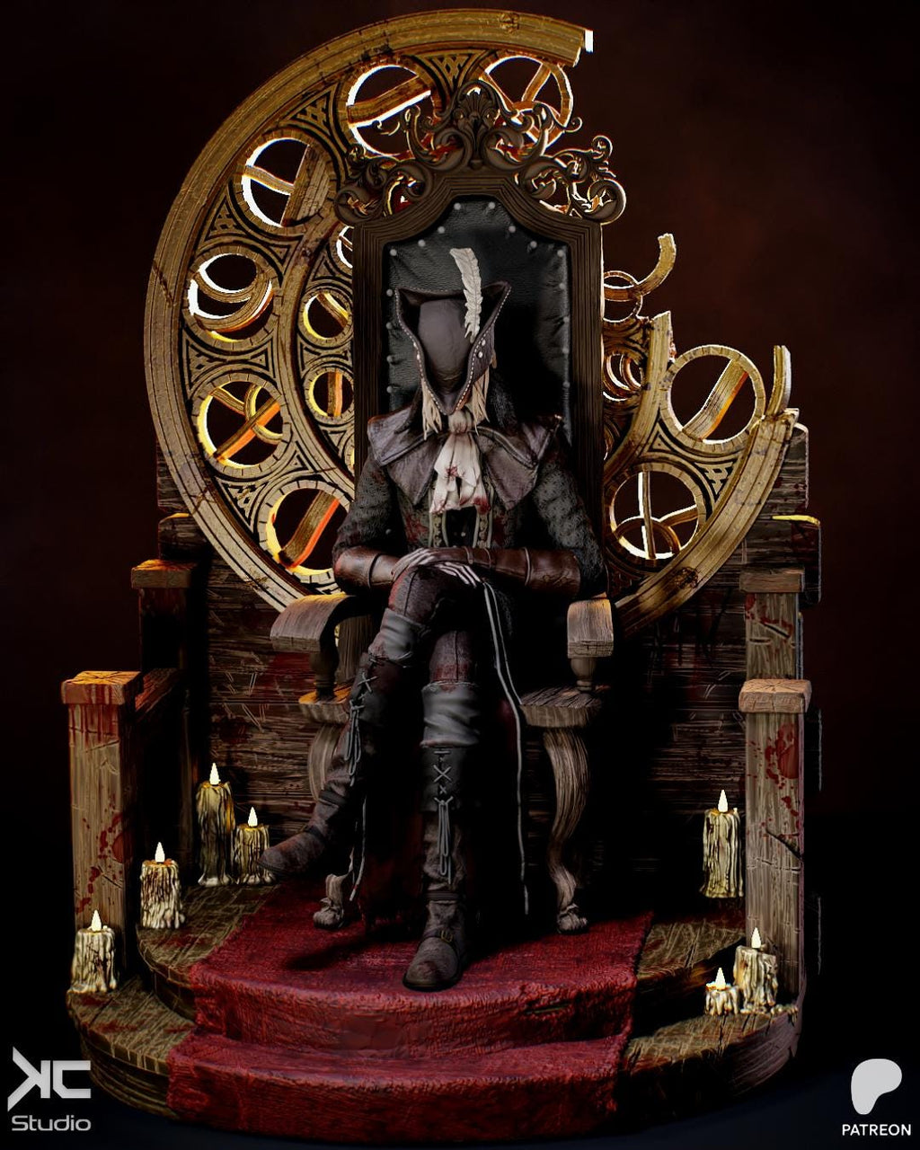 Lady Of The Clocktower - Gothic Dark Fantasy Female Warrior Lady Maria Resin Figure 16K