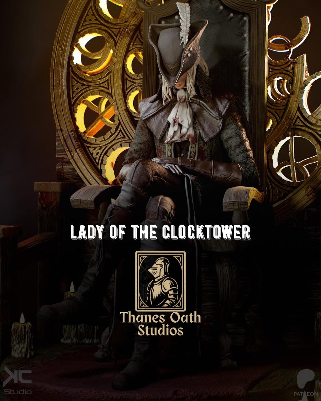 Lady Of The Clocktower - Gothic Dark Fantasy Female Warrior Lady Maria Resin Figure 16K