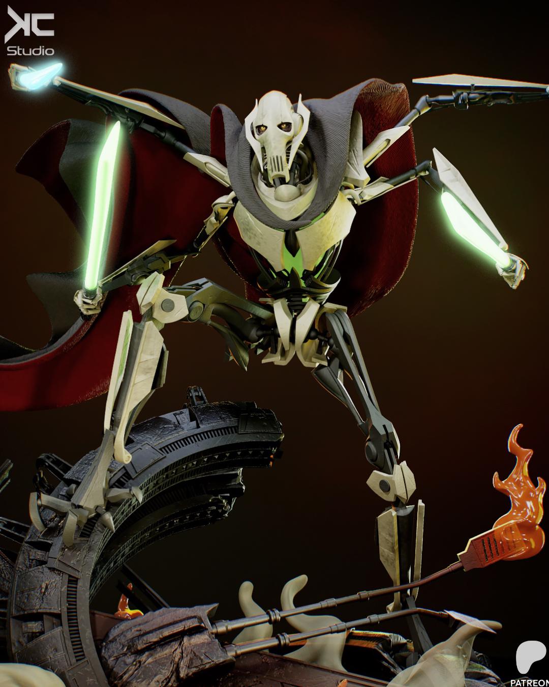 Scourge Of The Outer Sytems - Cyborg Warrior Alien Commander General Grievous Resin Figure 16K