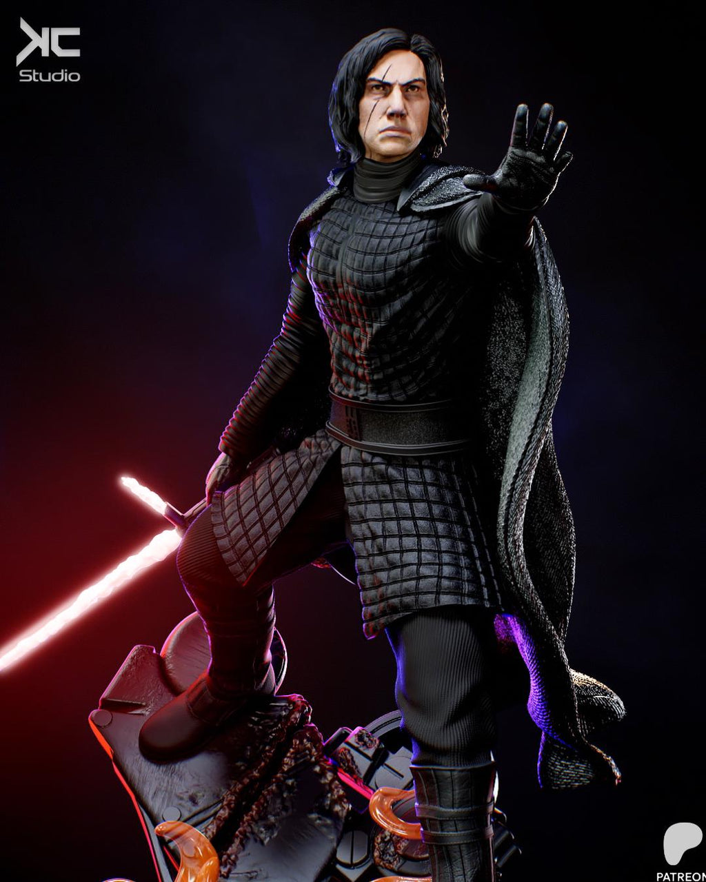 Scion Of The Dark Path - Dark Space Knight Sci-Fi Kylo Ren Resin Figure 16K