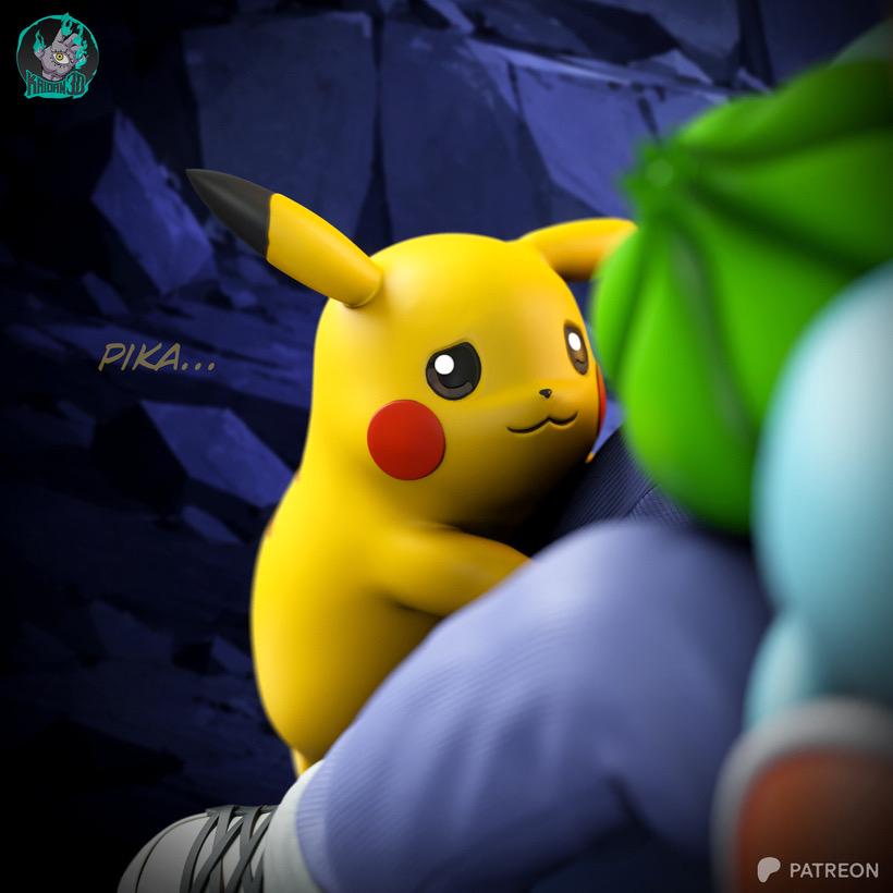 Shelter In Friendship - Monster Trainer Anime Companion Ash & Friends Resin Figure 16K
