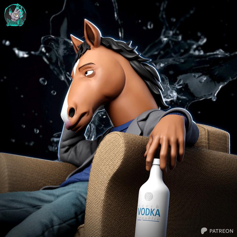Beneath The Spotlight - Horse Superstar Animated Bojack Horseman Resin Figure 16K