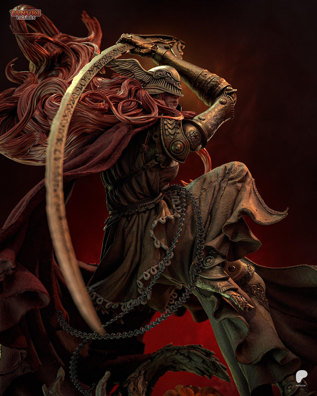 Dancer Of Scarlet Petals - Dark Fantasy Female Rotten Warrior Malenia Resin Figure 16K