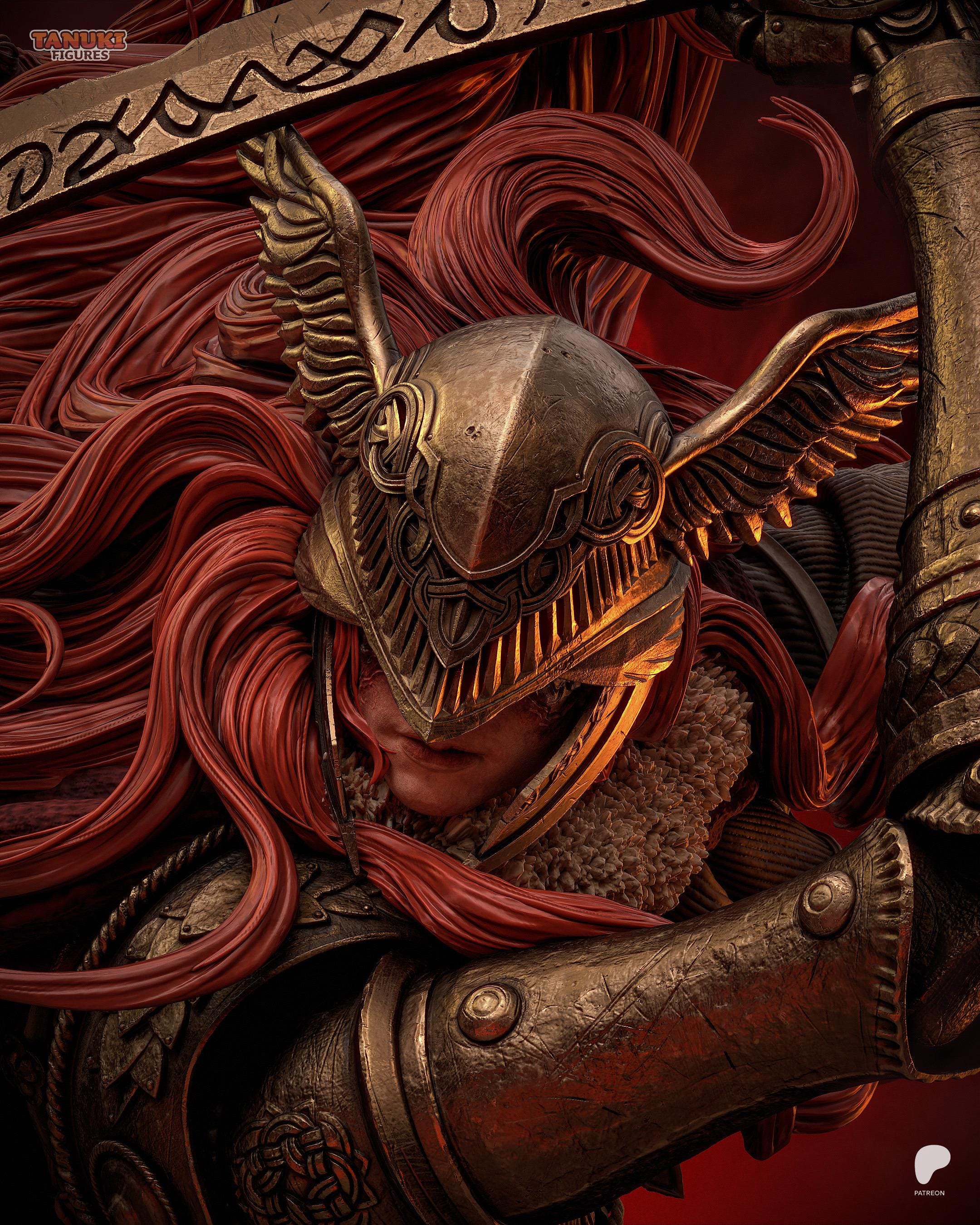 Dancer Of Scarlet Petals - Dark Fantasy Female Rotten Warrior Malenia Resin Figure 16K