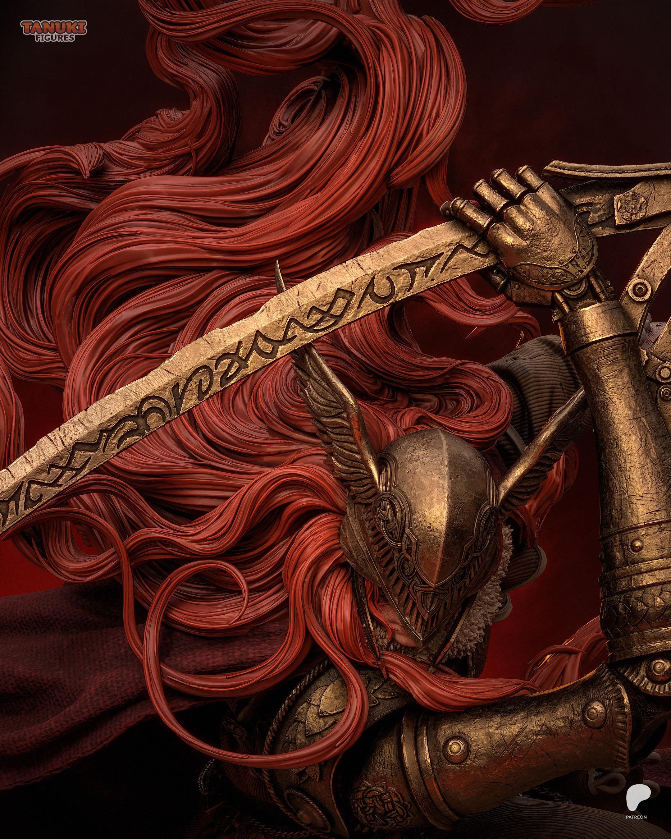 Dancer Of Scarlet Petals - Dark Fantasy Female Rotten Warrior Malenia Resin Figure 16K