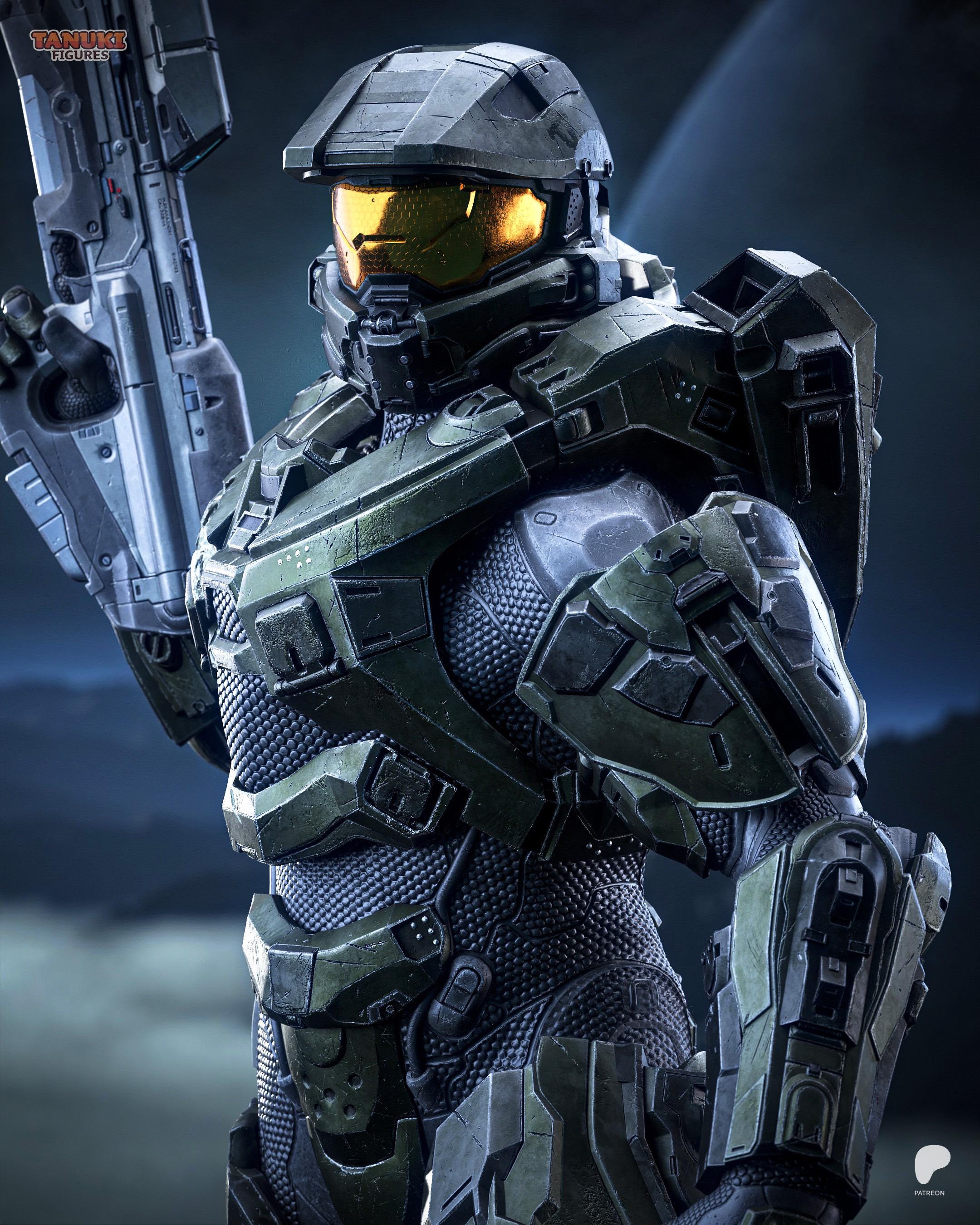 Guardian Of The Frontier - Sci-Fi Super Armoured Soldier Master Chief Resin Figure 16K