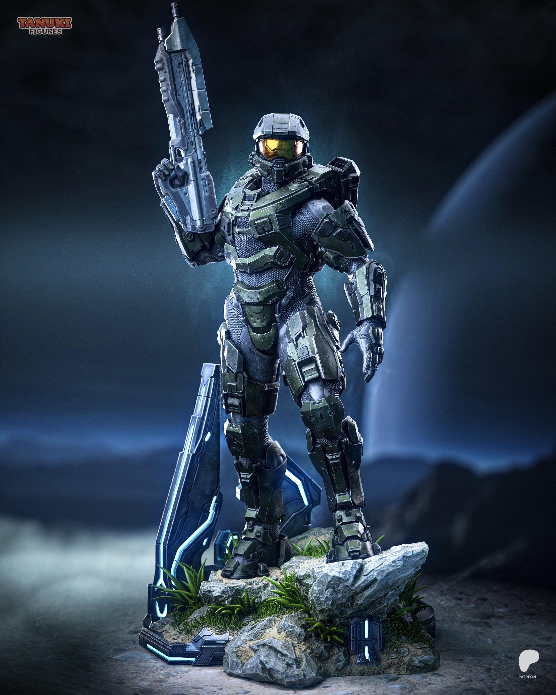 Guardian Of The Frontier - Sci-Fi Super Armoured Soldier Master Chief Resin Figure 16K