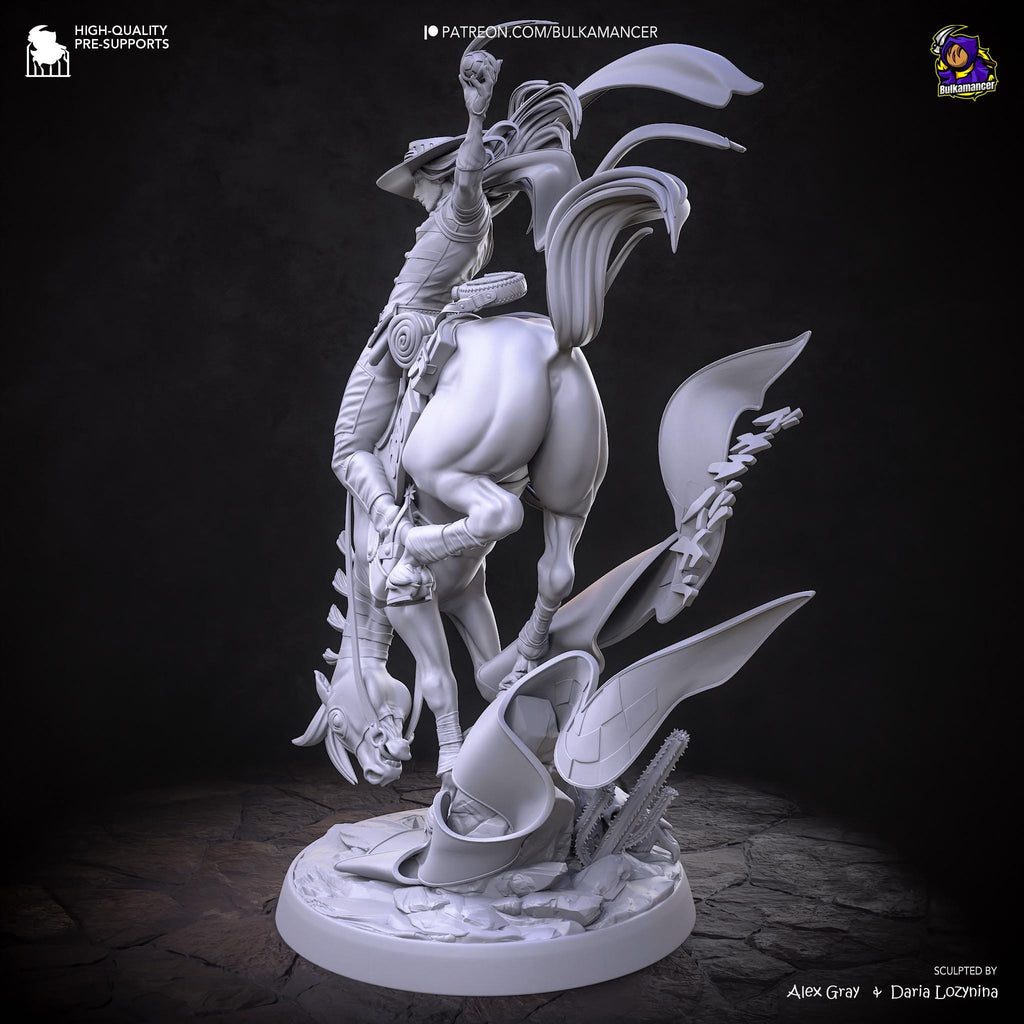 Golden Spin Cavalier - Anime Western Rider Cowboy Knight Gyro Resin Figure 16K