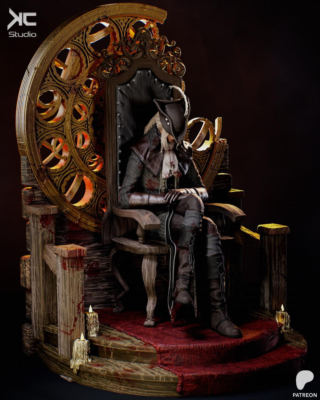 Lady Of The Clocktower - Gothic Dark Fantasy Female Warrior Lady Maria Resin Figure 16K