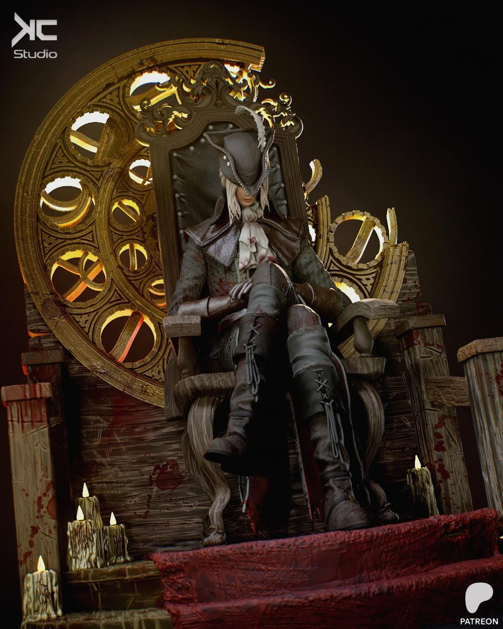 Lady Of The Clocktower - Gothic Dark Fantasy Female Warrior Lady Maria Resin Figure 16K